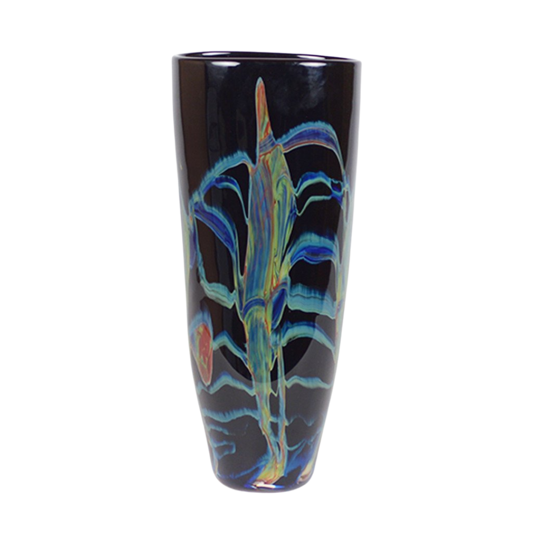 Blue Aurora Flat Taper Vase