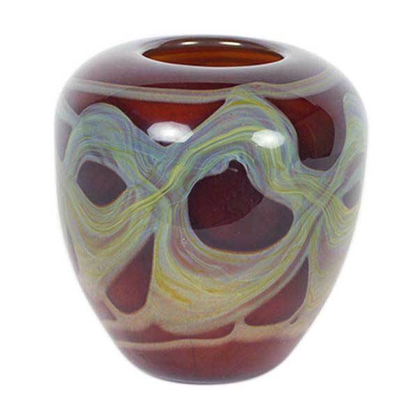 China Red Short Puff Vase